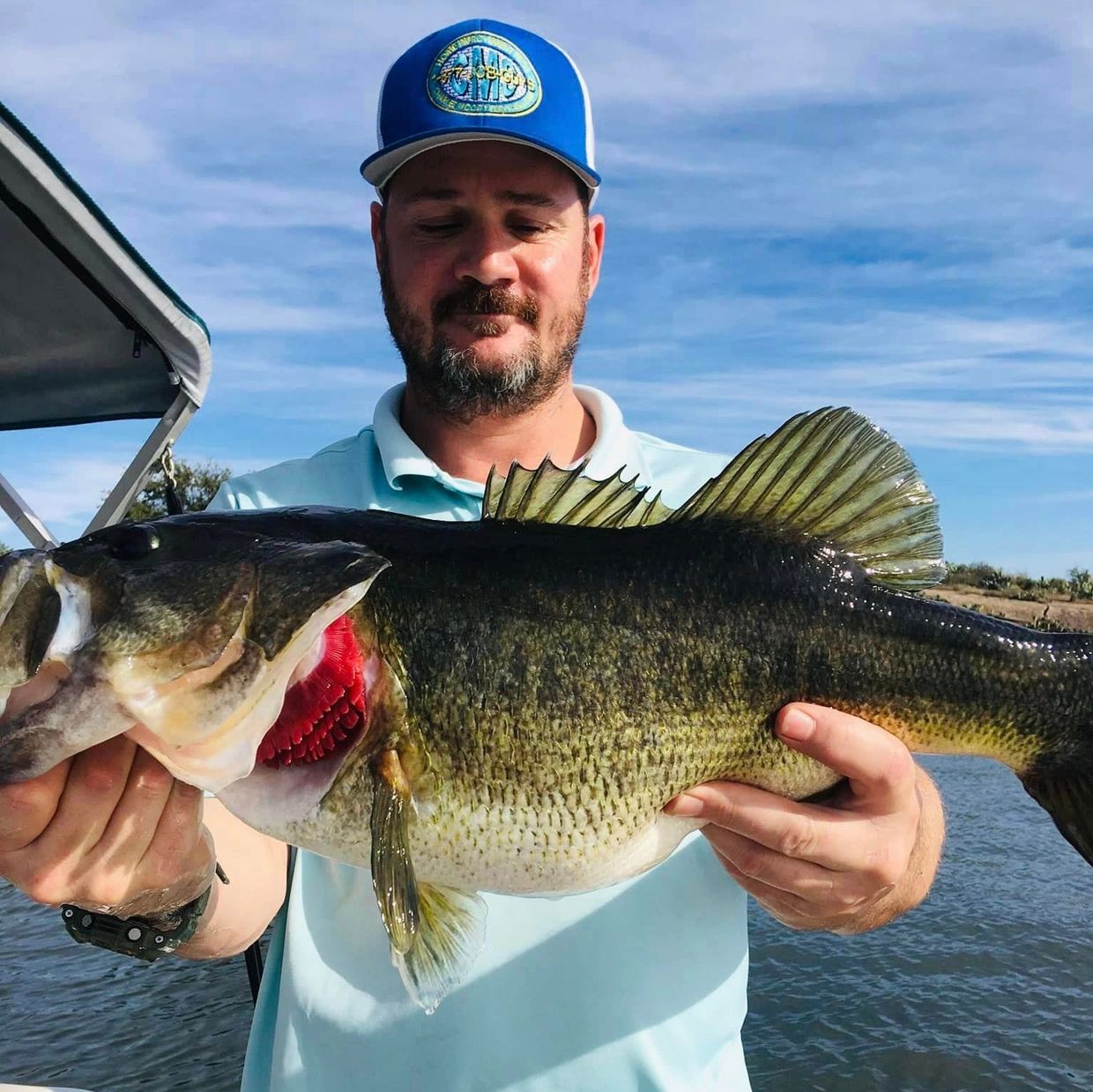 Charles B. Moody with his 10lbs Large Mouth Bass Caught on Lake L.B.J. Texas