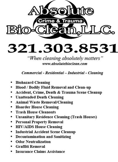 Biohazard Services we provide for the State of Florida.