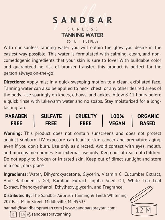 How to use Sandbar Sunless Tanning Water