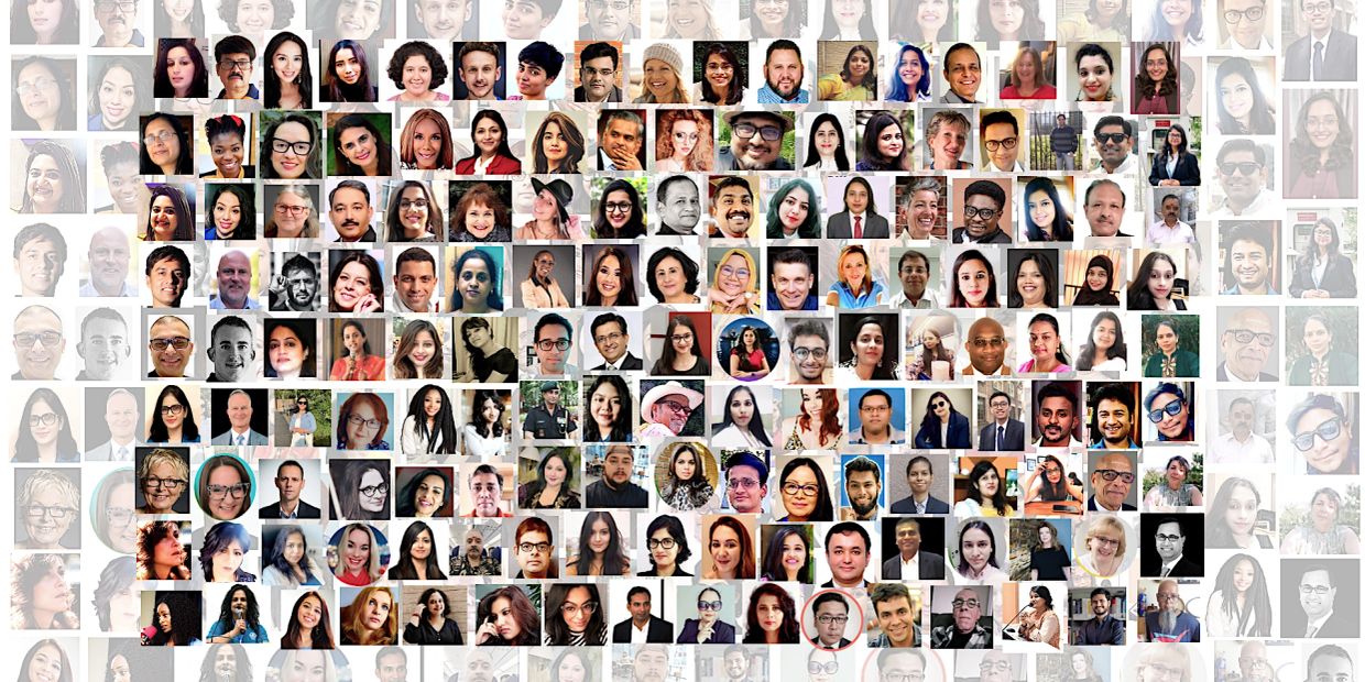 Collage of diverse people.