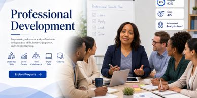 A diverse group engaged in a professional development meeting.
