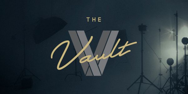Logo reading 'The Vault' with studio lighting setup.