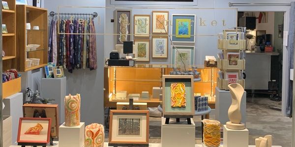 Gallery space as seen from the front window