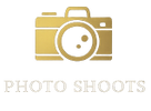 Logo with a gold camera and text 'About Shoots'.