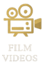 Golden vintage movie camera with 'Friday Movies' text.