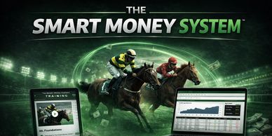 Advertisement for The Smart Money System in horse racing betting.