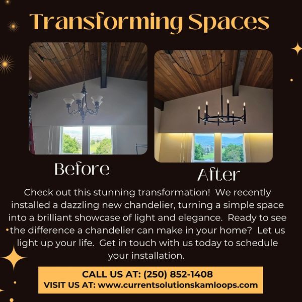 Chandelier upgrade in Aberdeen, Kamloops.