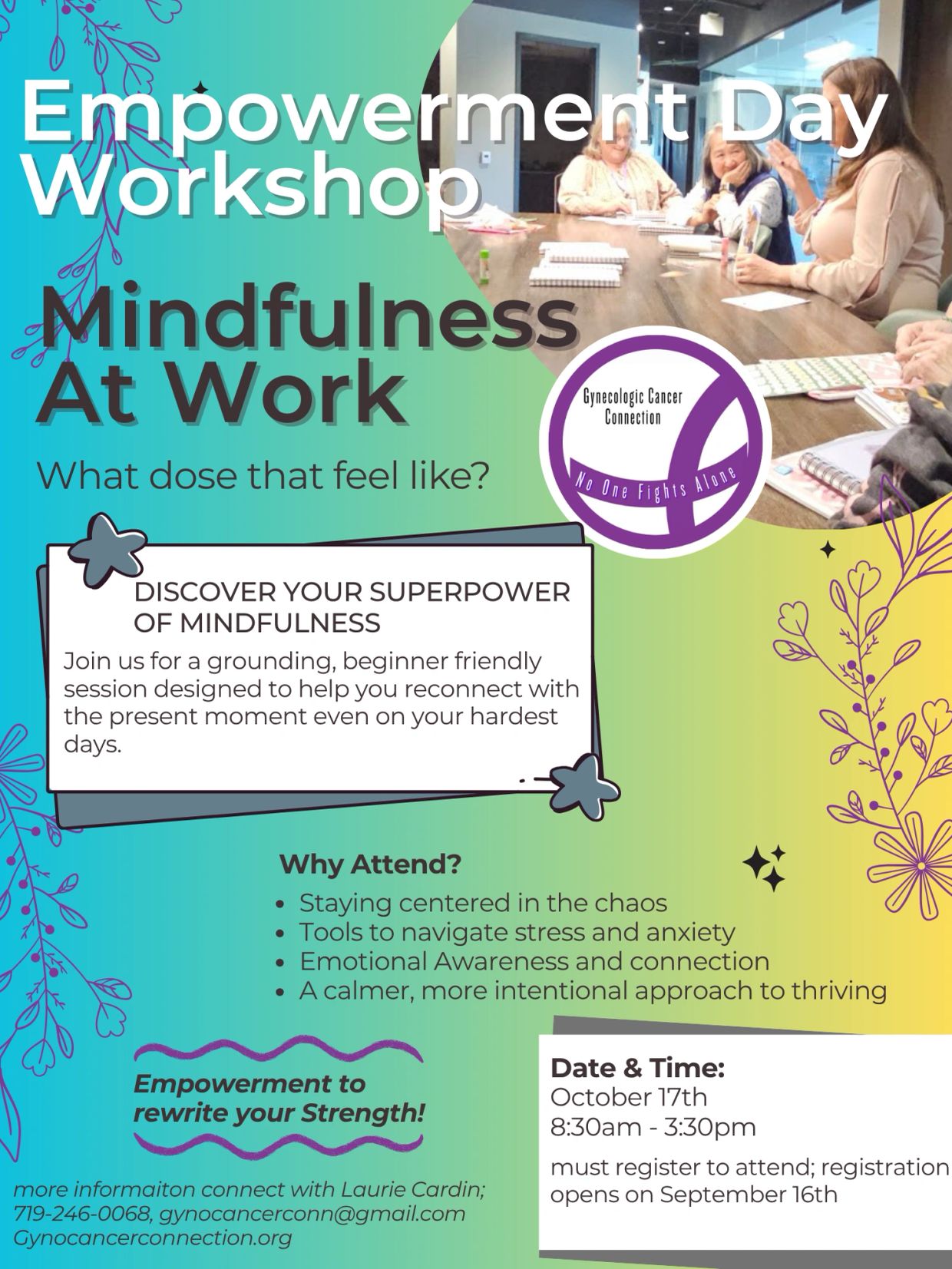 Empowerment Day Workshop on Mindfulness at Work helps reconnect with the present moment.