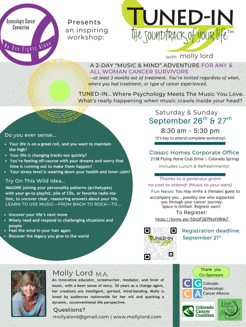 Workshop for women cancer survivors on music, psychology, and healing.