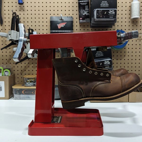 Boot stretcher on a workbench