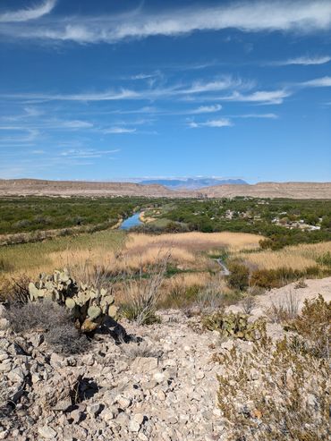 You can see our RVs in the distance on the right. Photo from a hike Big Bend National Park, March 20