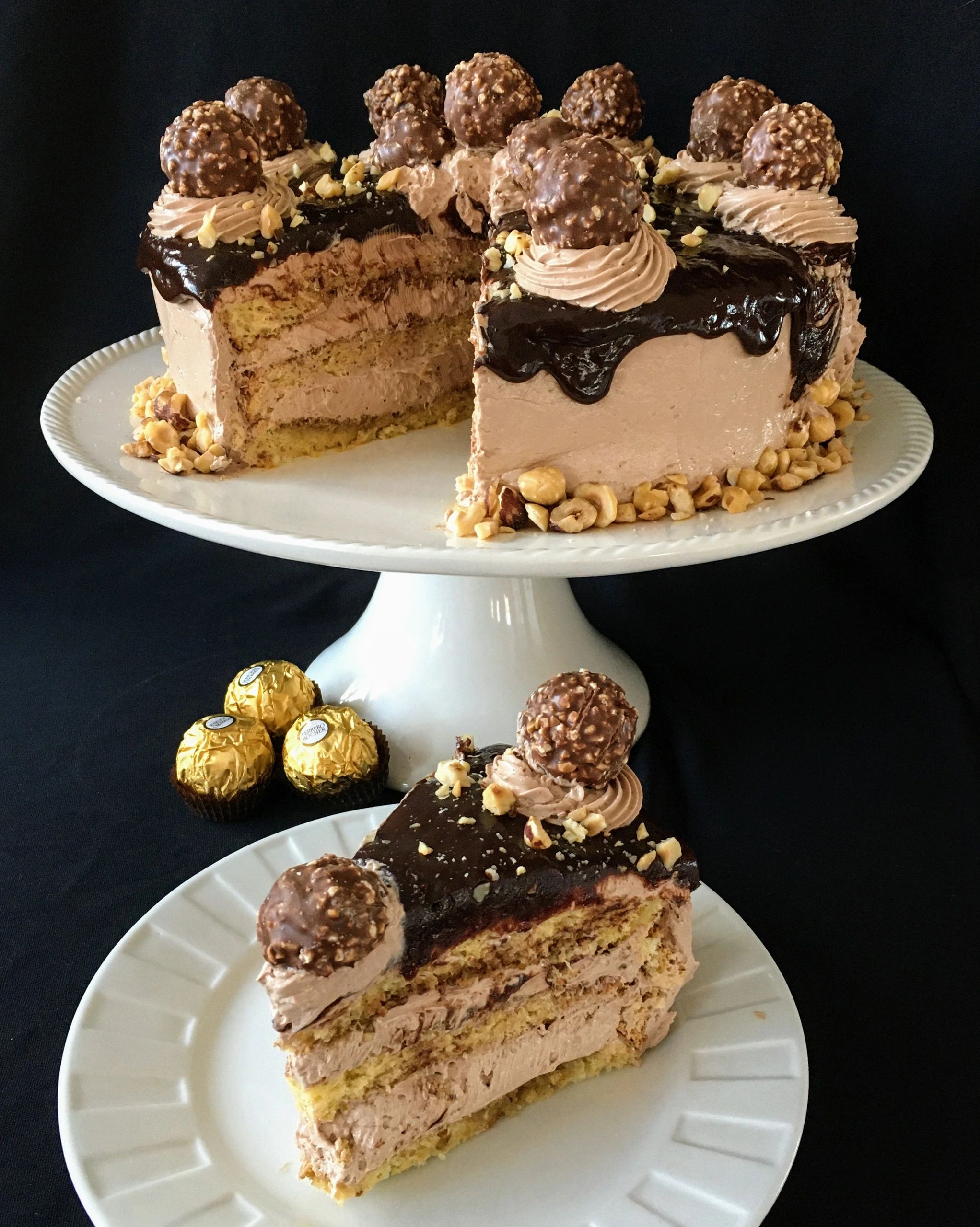 Hazelnut Sponge Cake with Nutella Swiss Meringue Buttercream