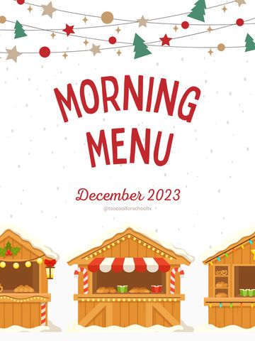 December morning menu cover