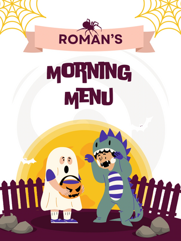 Halloween morning menu cover page