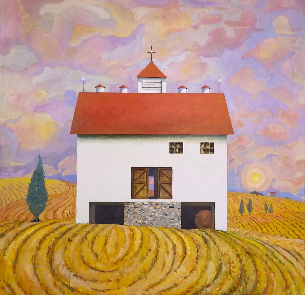 "Tuscany Barn" 30"x30" Oil/Linen