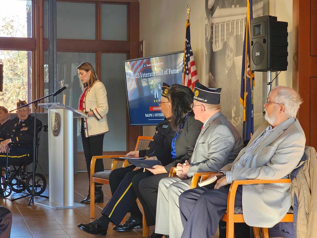 NYS Senator Michelle Hinchey
Inducts Ralph Osterhoudt into the NYS State Hall of Fame