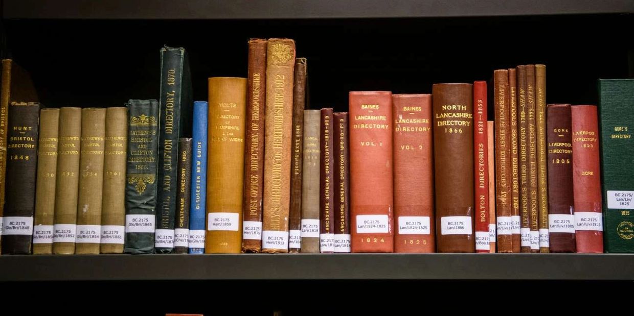 Different books on a shelf