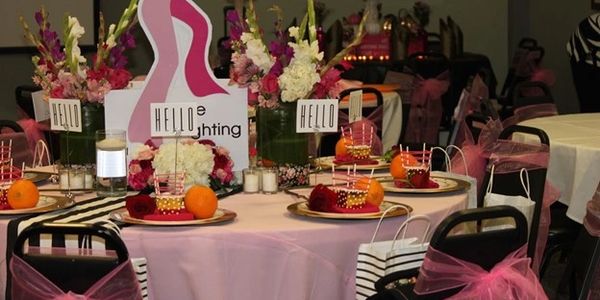 Dining table with plated food