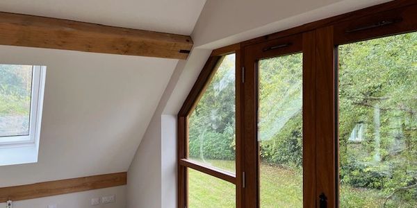 Plastering of oak carport in Winchester 