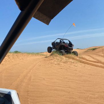 Riding the dunes of Little Sahara. 