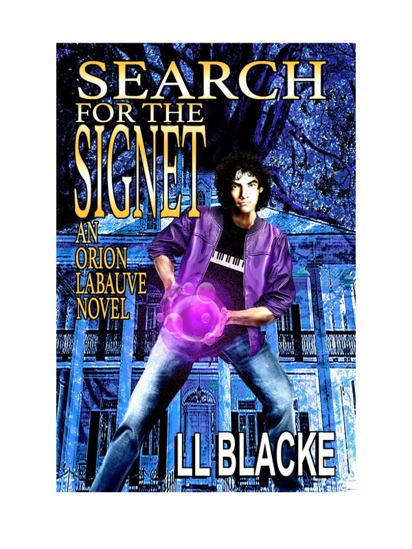 Fantasy book cover featuring a young man with glowing purple energy in front of a spooky mansion.