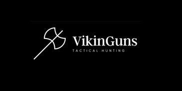 Logo of VikinGuns with a white axe symbol on black background.