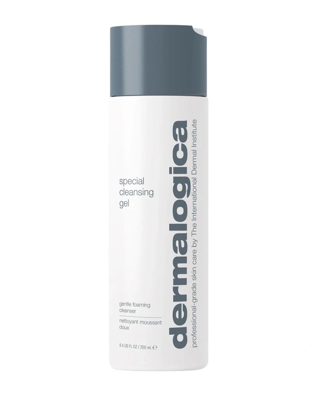 Dermalogica special cleansing gel in a white bottle with gray cap.