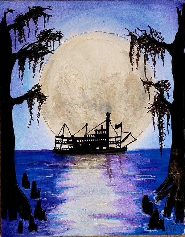 Steamboat Moon 16 x20 on canvas $100