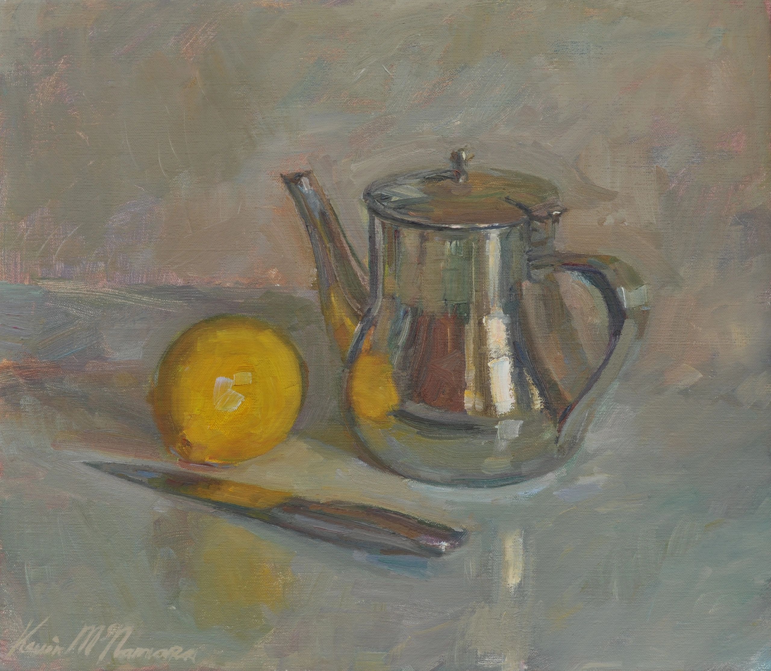 Teapot and Lemon
Oil on Canvas
Sold