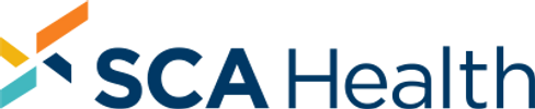 Logo of SCA Health with colorful geometric shapes.