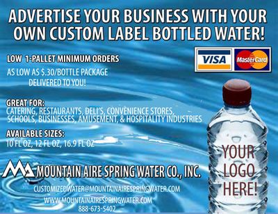 12 oz Custom Label Water Bottles