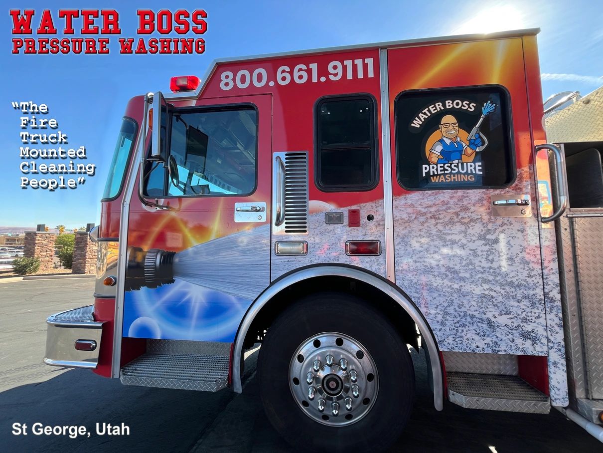 Water Boss Pressure Washing Fire Truck