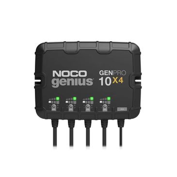 NOCO Genius GENPRO 10X4 multi-port battery charger with four active charging channels.