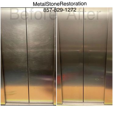 Stainless steel elevator door renovation scratch removal
