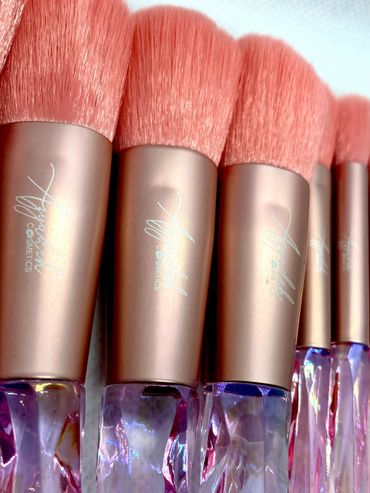 Azyadeh rose gold makeup brushes. The best in comfort, feel, design and a flawless application.