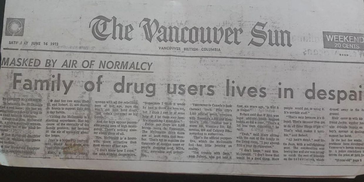 The Vancouver Sun. Frontpage story by Christy McCormick