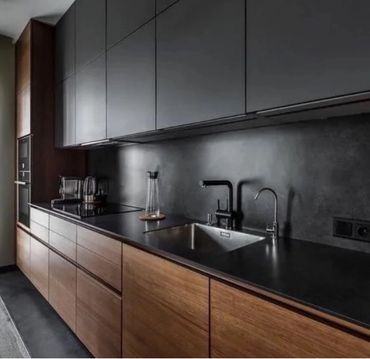 Example: Black cabinet refacing 