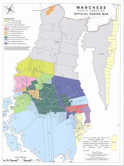Wanchese Official Zoning Map, land use planning