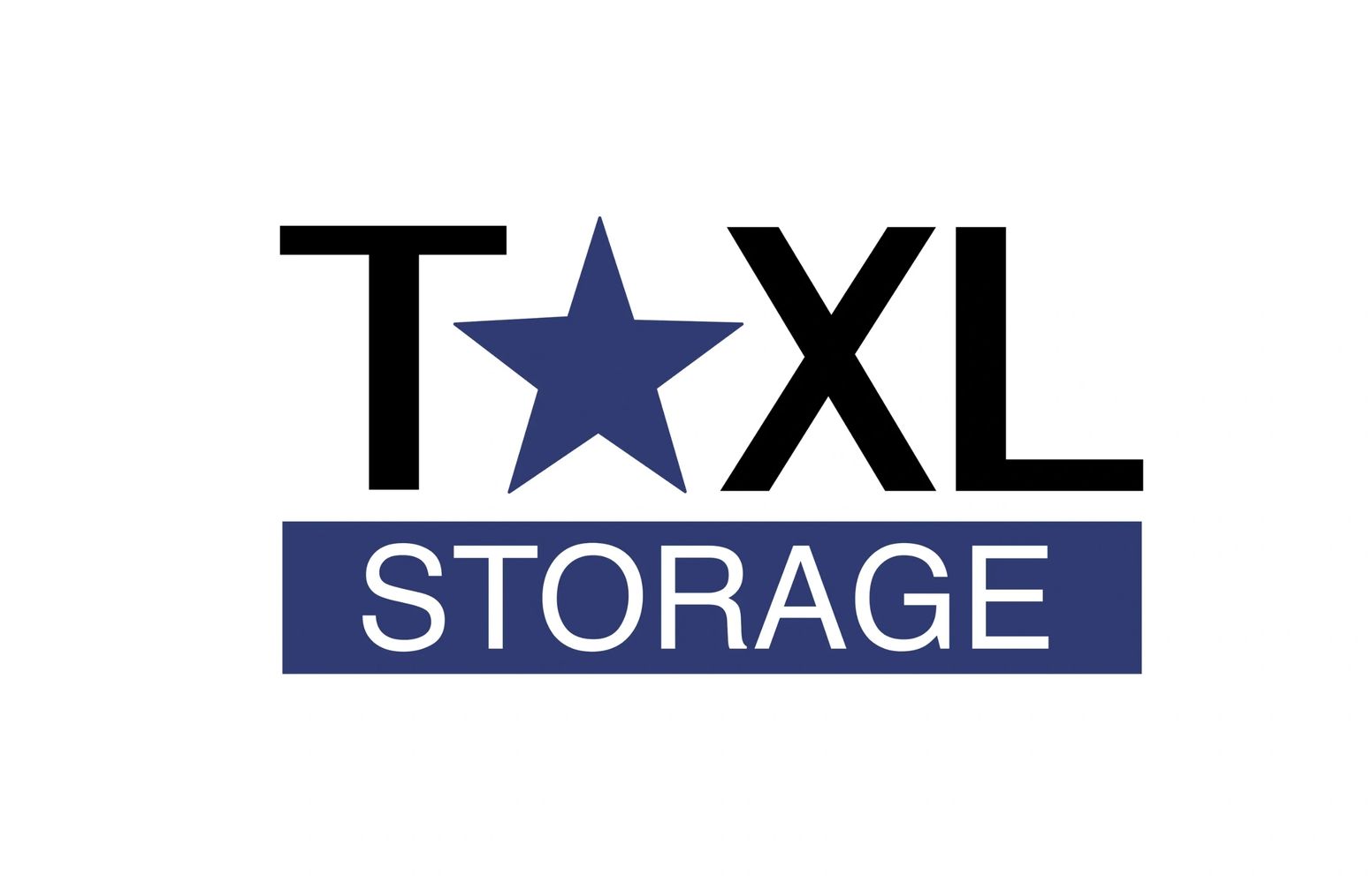 TXL Storage Logo with blue star