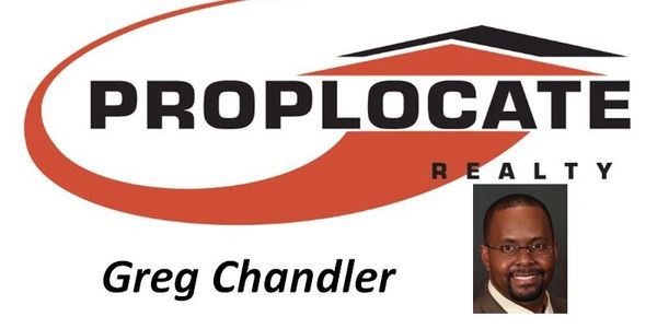Proplocate Realty logo with Greg Chandler's name and photo.