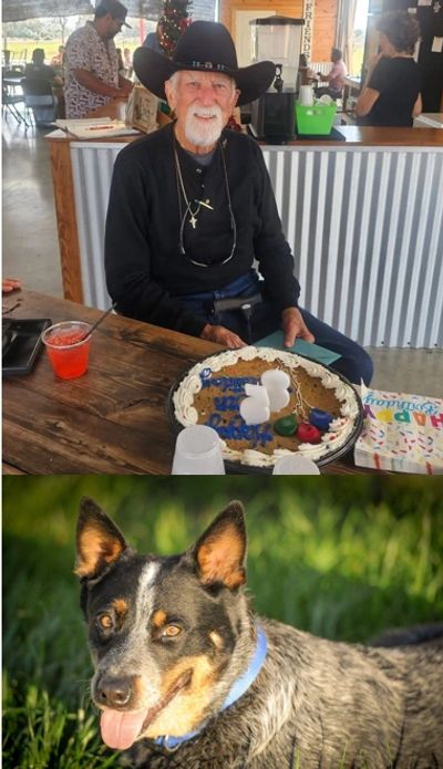 John Farmer and one of his heelers, Laredo