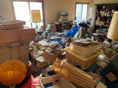 Hoarder junk removal clean up in Geneva, Illinois. 