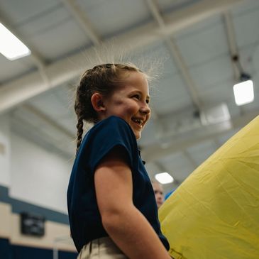 Telos Classical Christian School students in Gym
