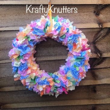 Handmade Easter Spring Rag wreath