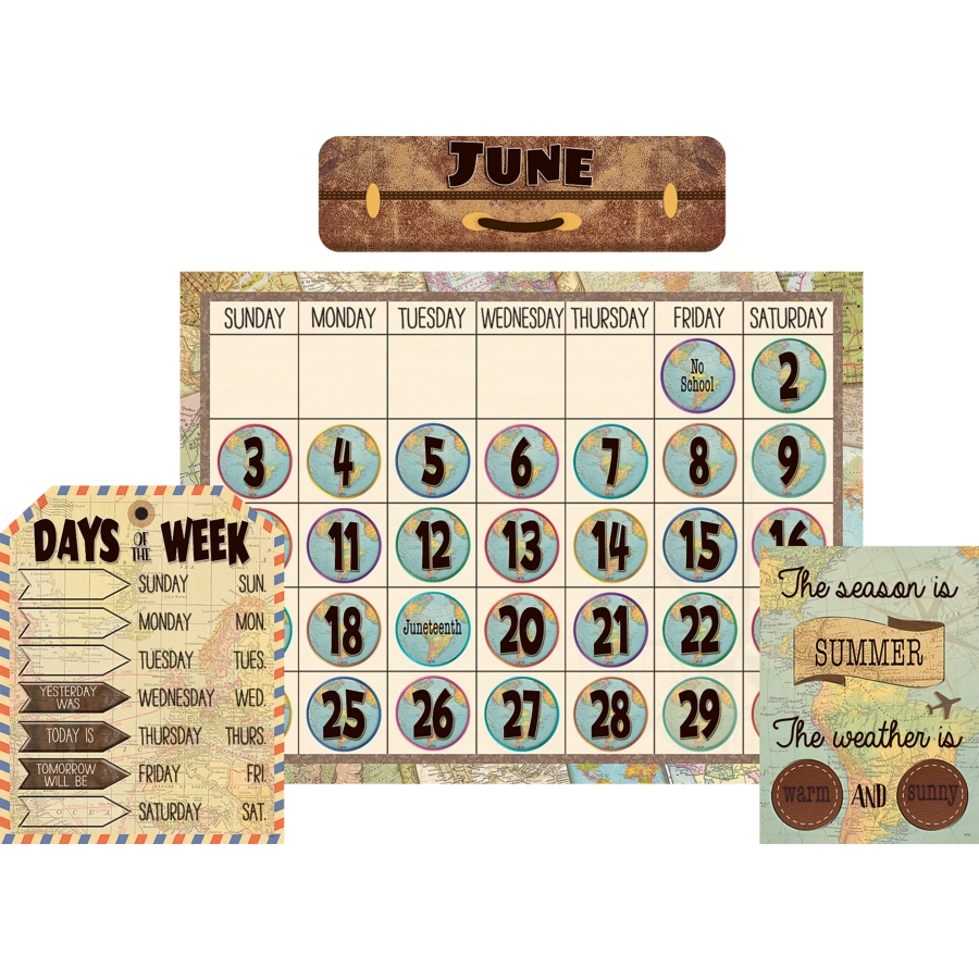 Travel the Map Calendar Bulletin Board