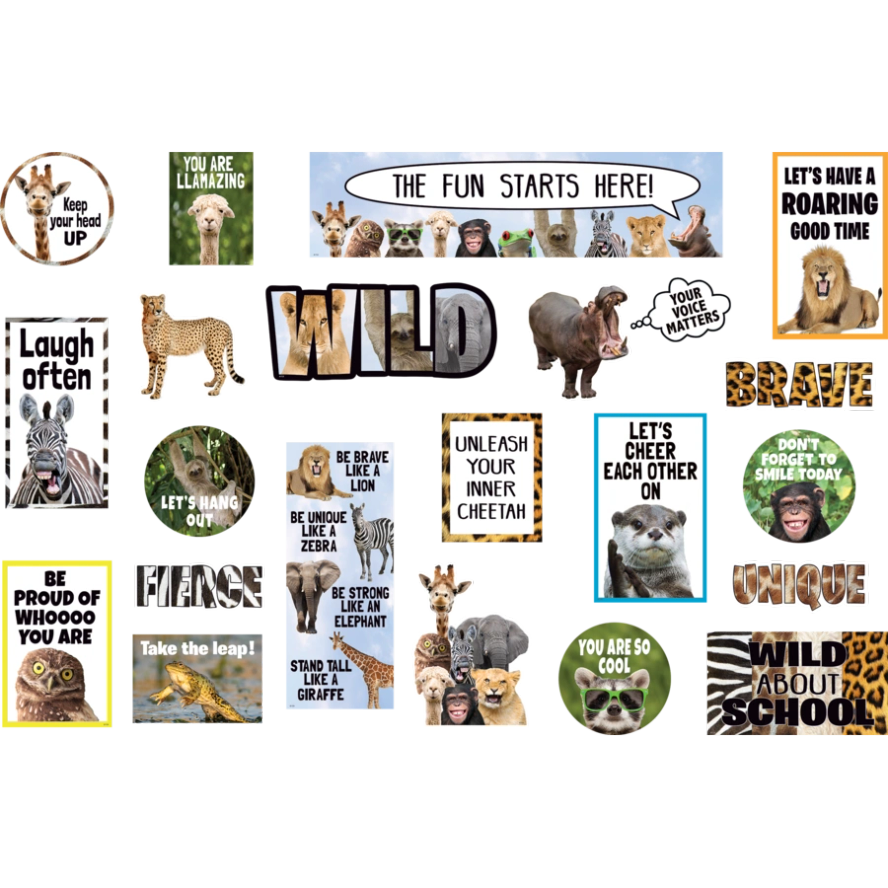 Teacher Created Resources Go Wild Animals Mini Bulletin Board Set
