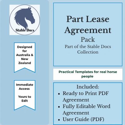 Part Lease Agreement pack for horse owners with editable templates.