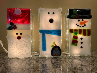 How to Make a Lighted Glass Block Snowman