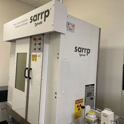 Small animal radiation research platform machine in a lab.