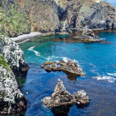 a photo of a rocky coastline in California
